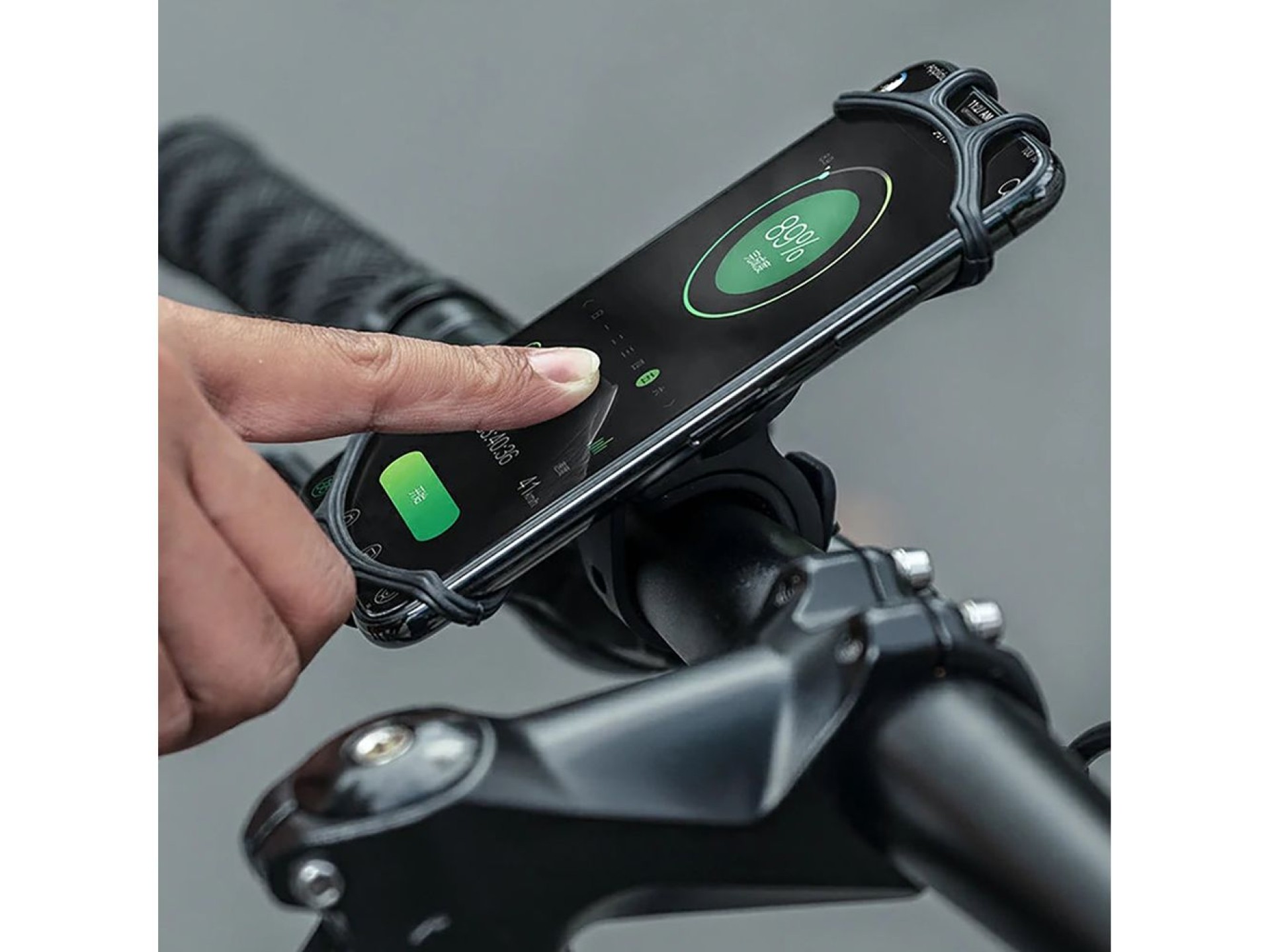 Suporte para celular com fixação no guidão Rockbros LF436 – Preto