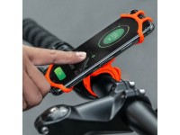 Suporte para celular Rockbros LF436 com fixação no guidão - Laranja Suporte para celular Rockbros LF436 com fixação no guidão - Laranja
