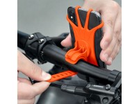 Suporte para celular Rockbros LF436 com fixação no guidão - Laranja Suporte para celular Rockbros LF436 com fixação no guidão - Laranja