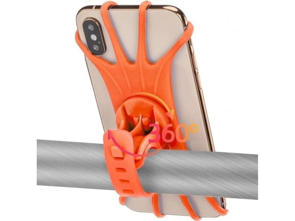 Suporte para celular Rockbros LF436 com fixação no guidão - Laranja