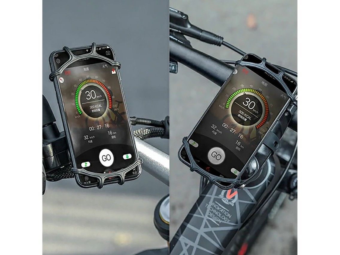 Suporte para celular com fixação no guidão Rockbros LF436 – Preto