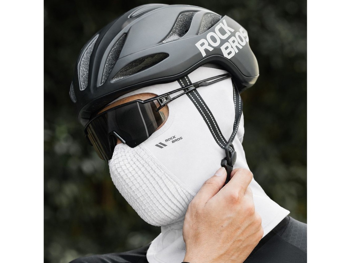 Rockbros LF25699 fleece cycling balaclava - white