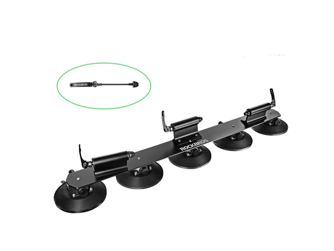 Suporte de teto com ventosas Rockbros XP1003 para 3 bicicletas - Preto