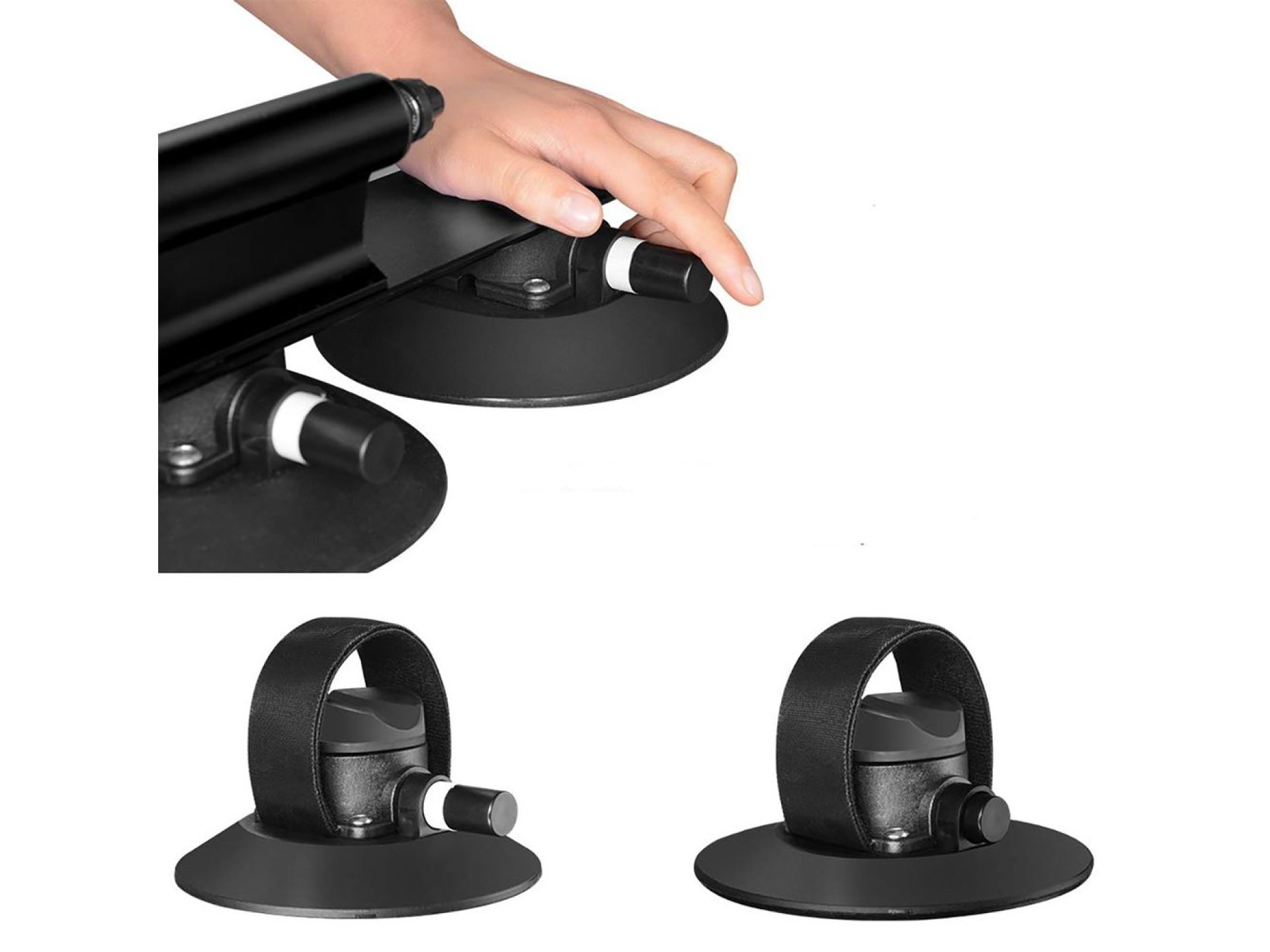 Portabicicletas de techo Rockbros XP1002 con ventosas para 2 bicicletas - Negro