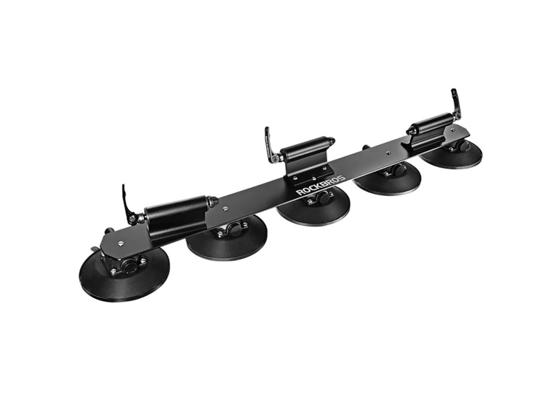 Portabicicletas de techo Rockbros XP1003 con ventosas para 3 bicicletas - Negro
