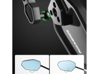 Espelho retrovisor para bicicleta Rockbros F-253W com bra�o em fibra de carbono antirreflexo - Esque