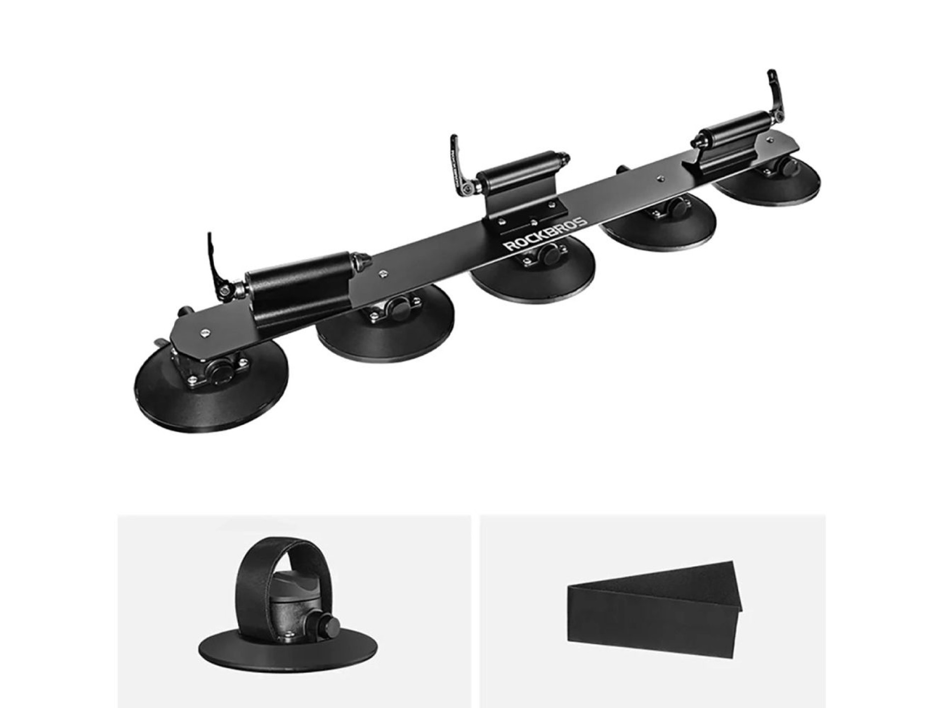 Suporte de teto com ventosas Rockbros XP1003 para 3 bicicletas - Preto