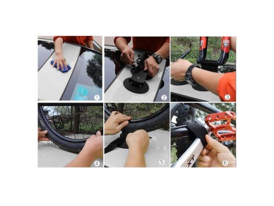 Rockbros XP1002 Suction Cup Roof Rack for 2 Bikes - Black Rockbros XP1002 Suction Cup Roof Rack for 2 Bikes - Black