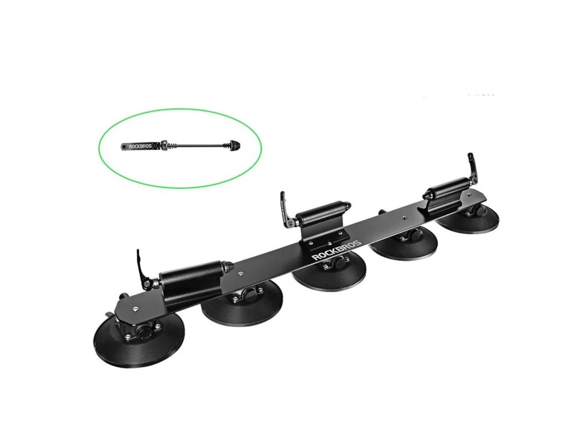 Suporte de teto com ventosas Rockbros XP1003 para 3 bicicletas - Preto