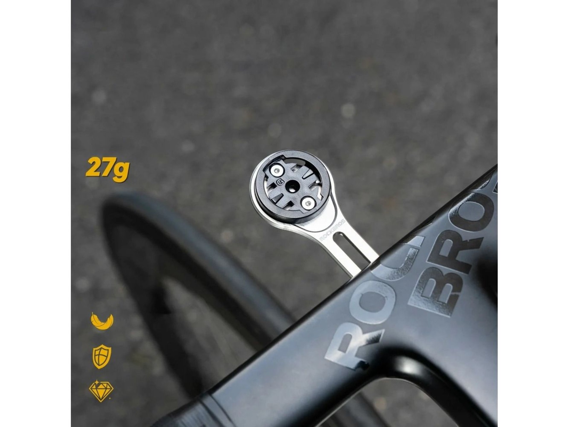 Suporte para computador de bicicleta em liga de titânio Rockbros FK-307T - Titânio