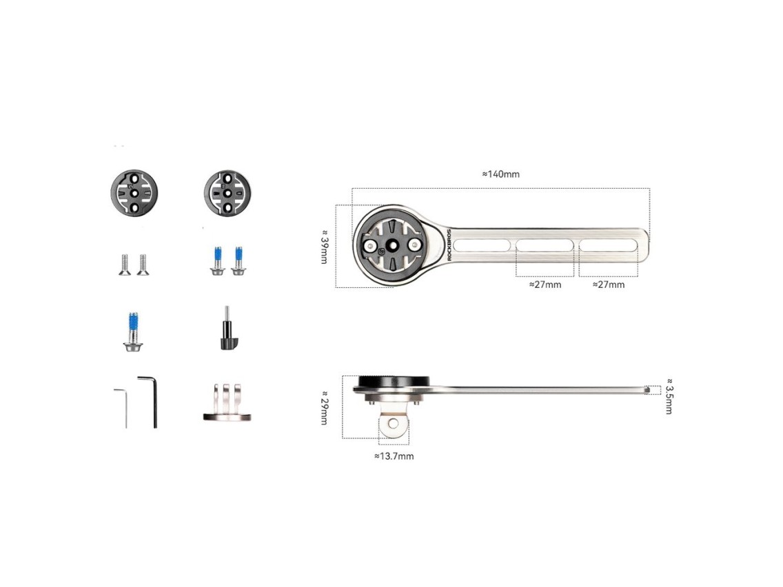Rockbros FK-307T Titanium Alloy Bike Computer Mount - Titanium