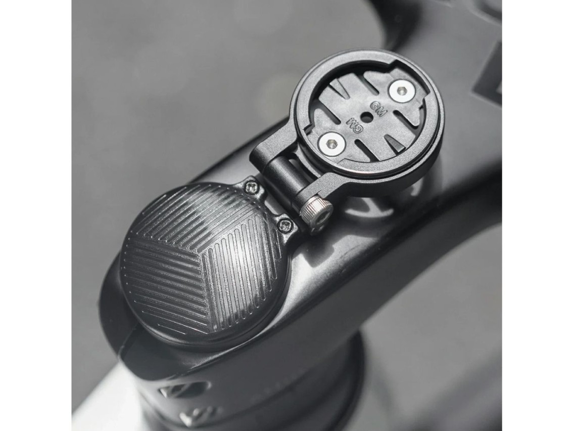 Suporte para ciclocomputador Rockbros WT-2 com espaço para AirTag - Preto