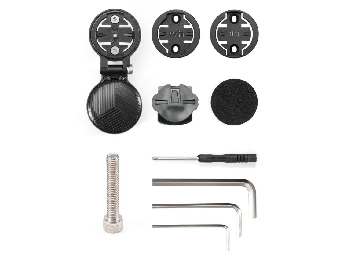 Suporte para ciclocomputador Rockbros WT-2 com espaço para AirTag - Preto