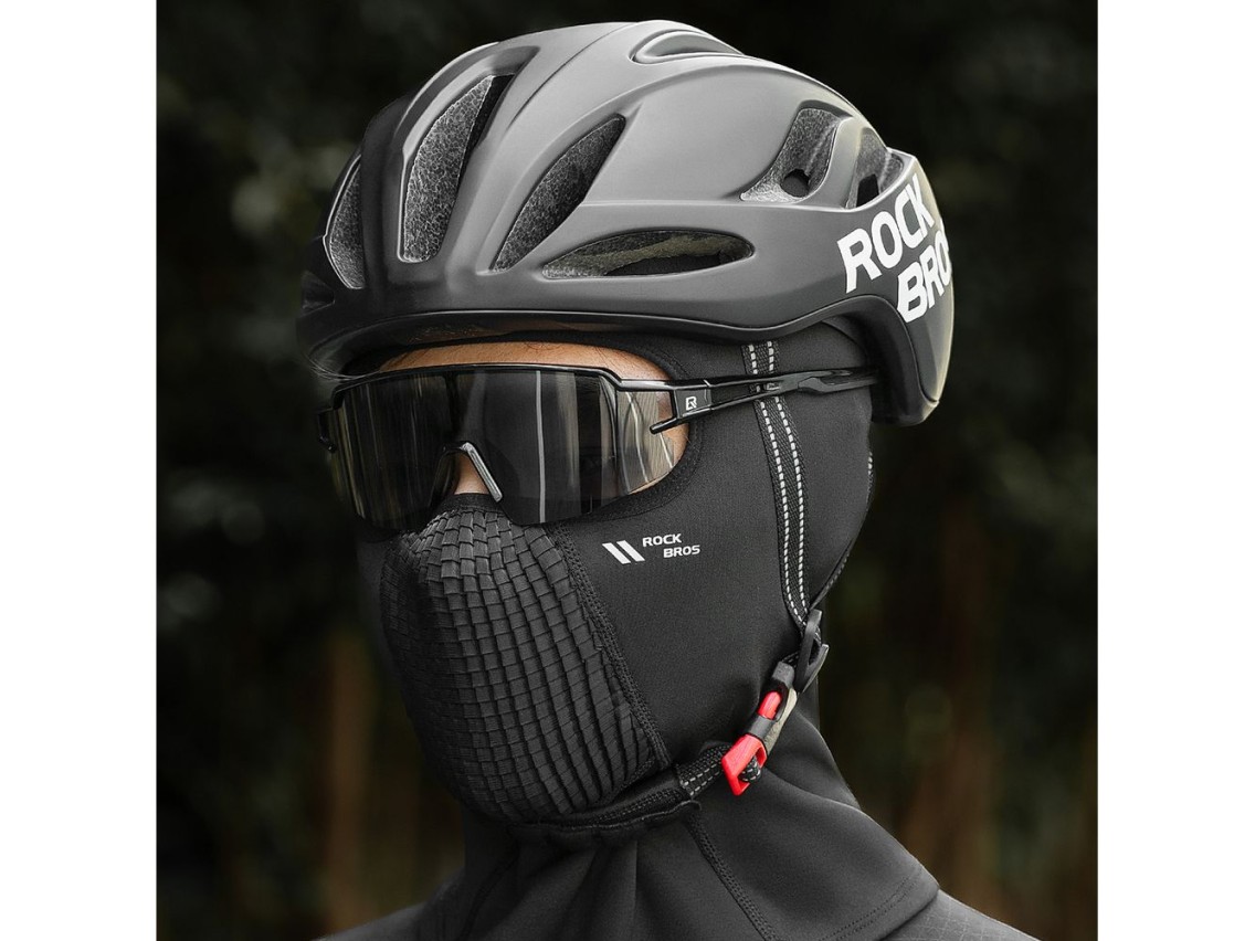 Pasamontañas de ciclismo de forro polar Rockbros LF25699 - Negro