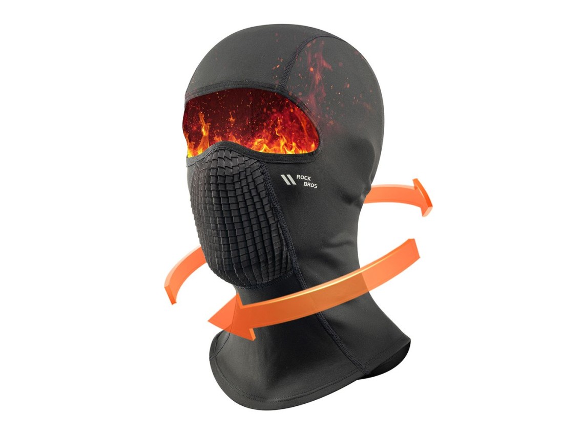 Pasamontañas de ciclismo de forro polar Rockbros LF25699 - Negro