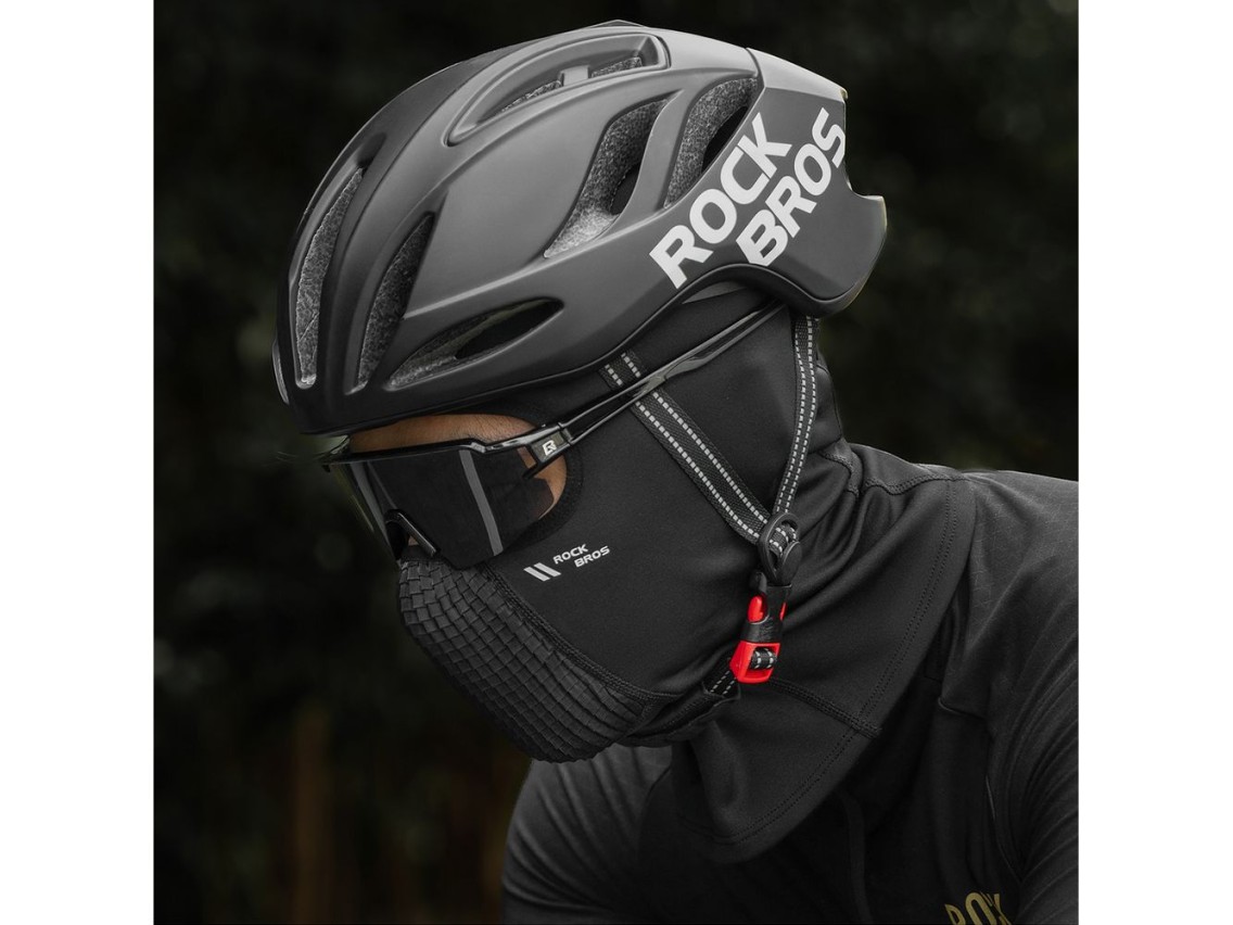 Pasamontañas de ciclismo de forro polar Rockbros LF25699 - Negro
