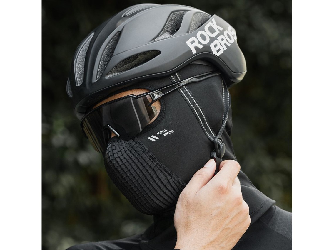 Pasamontañas de ciclismo de forro polar Rockbros LF25699 - Negro