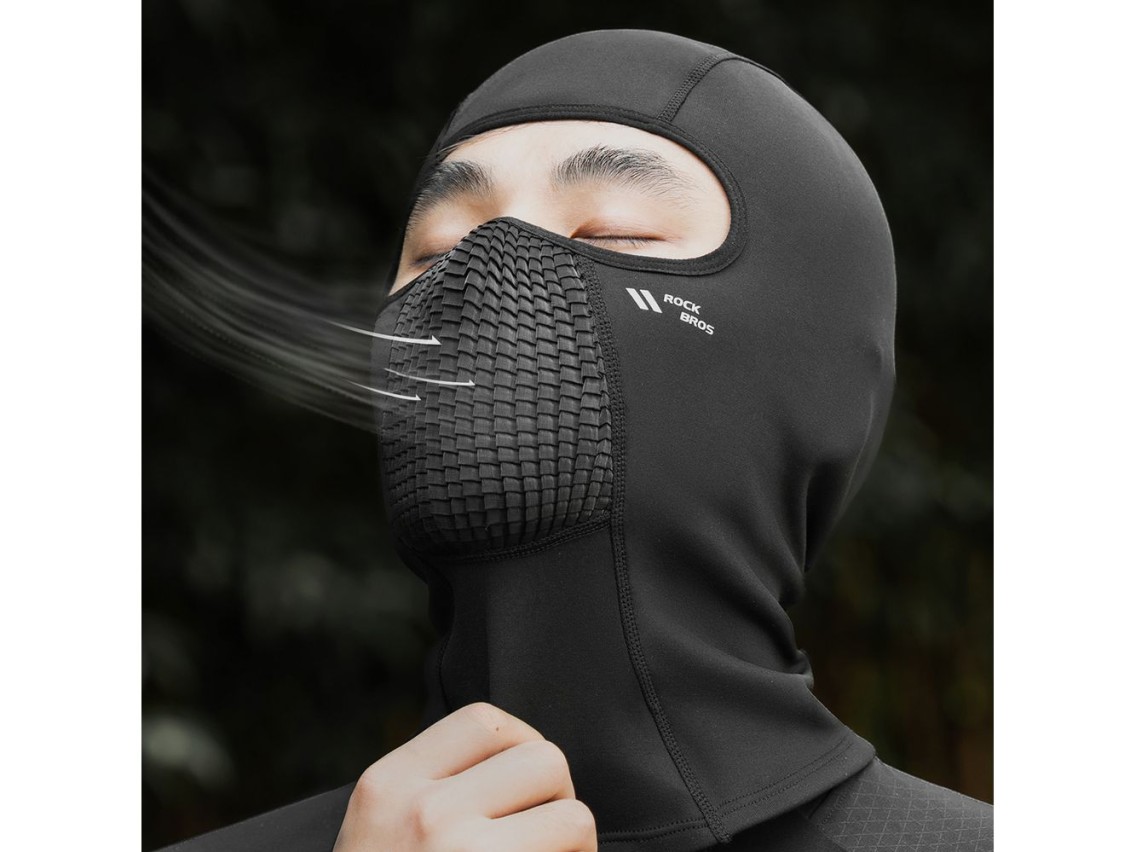 Pasamontañas de ciclismo de forro polar Rockbros LF25699 - Negro