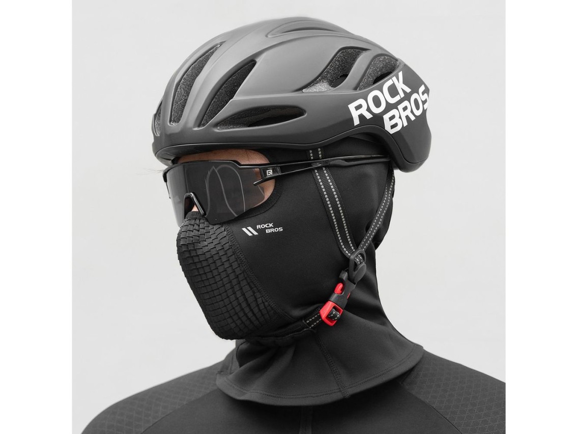 Pasamontañas de ciclismo de forro polar Rockbros LF25699 - Negro