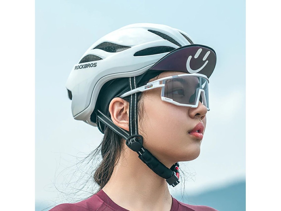 Gafas de ciclismo fotocromáticas Rockbros SP258 ROAD TO SKY - Blancas
