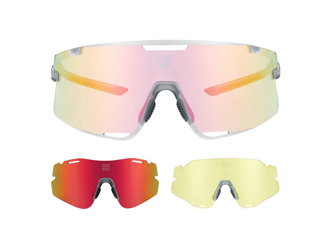 Gafas de ciclismo Rockbros SP338 ROAD TO SKY con lentes intercambiables - Gris