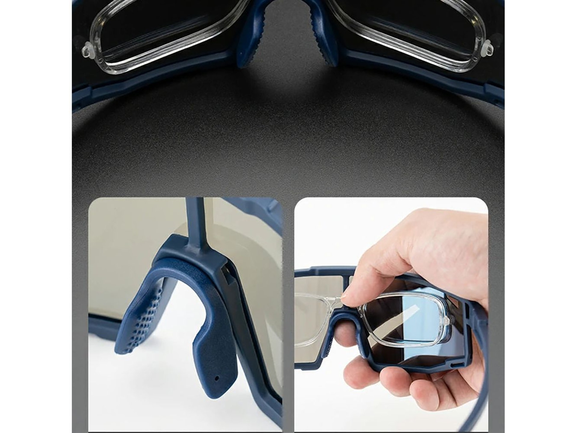 Rockbros SP258 ROAD TO SKY Cycling Glasses Polarized Blue Lenses - Navy Blue