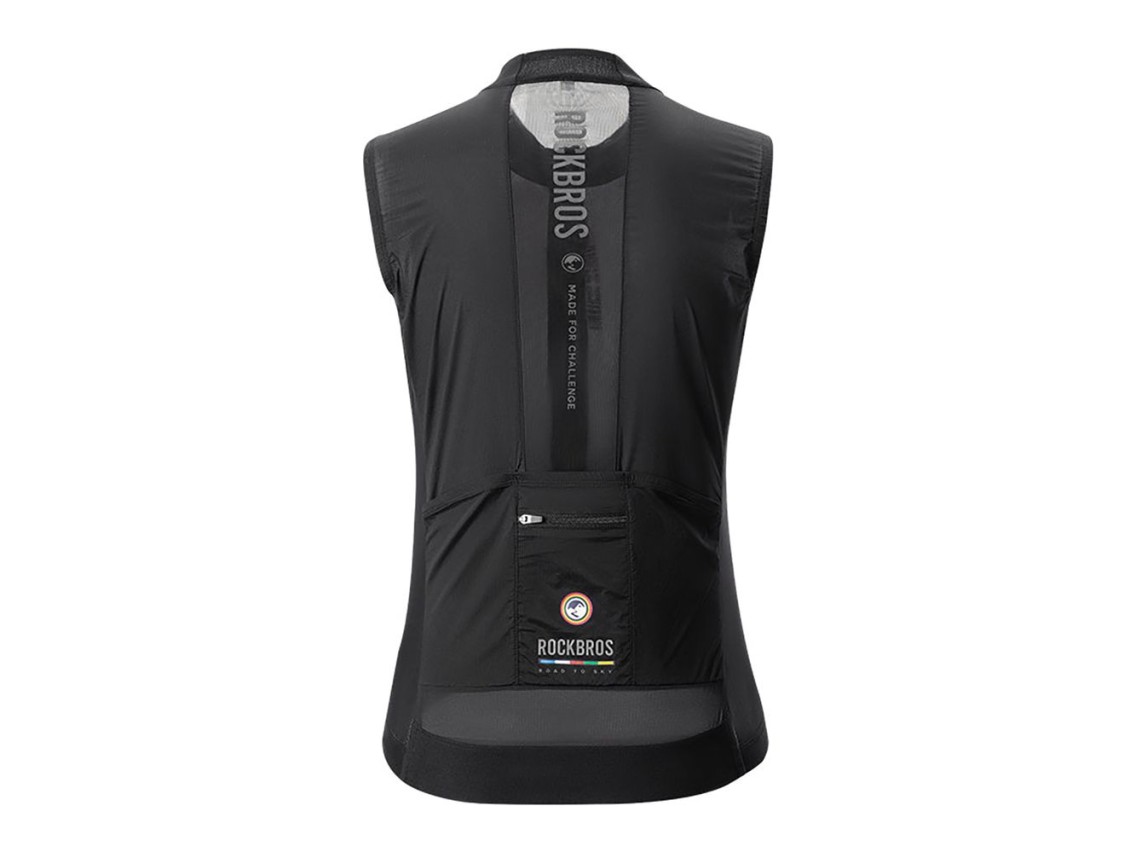 Chaleco de ciclismo ligero y transpirable para mujer Rockbros TLMJ003 ROAD TO SKY, talla L - Negro