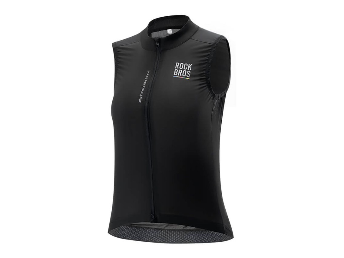 Chaleco de ciclismo ligero y transpirable para mujer Rockbros TLMJ003 ROAD TO SKY, talla L - Negro