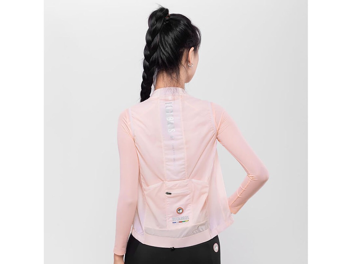 Chaleco de ciclismo ligero y transpirable para mujer Rockbros TLMJ003 ROAD TO SKY, talla M - rosa