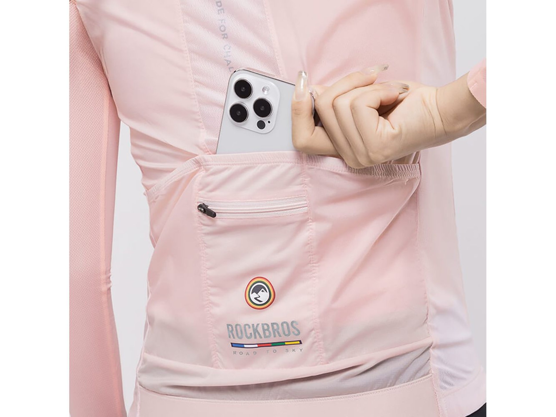 Chaleco de ciclismo ligero y transpirable para mujer Rockbros TLMJ003 ROAD TO SKY, talla M - rosa