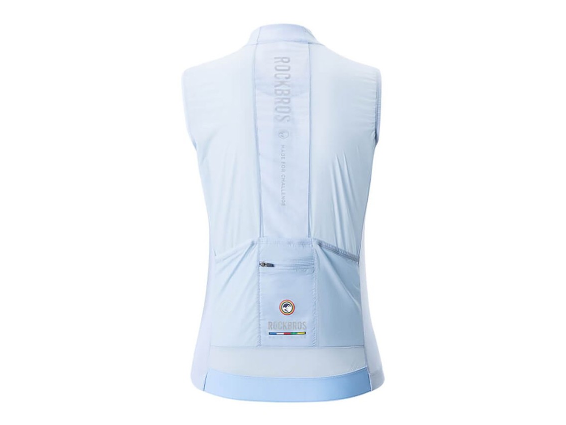Chaleco de ciclismo ligero y transpirable para mujer Rockbros TLMJ003 ROAD TO SKY, talla S - azul