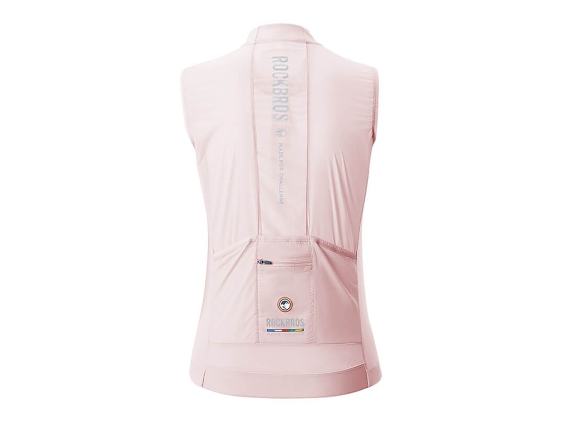 Chaleco de ciclismo ligero y transpirable para mujer Rockbros TLMJ003 ROAD TO SKY, talla M - rosa