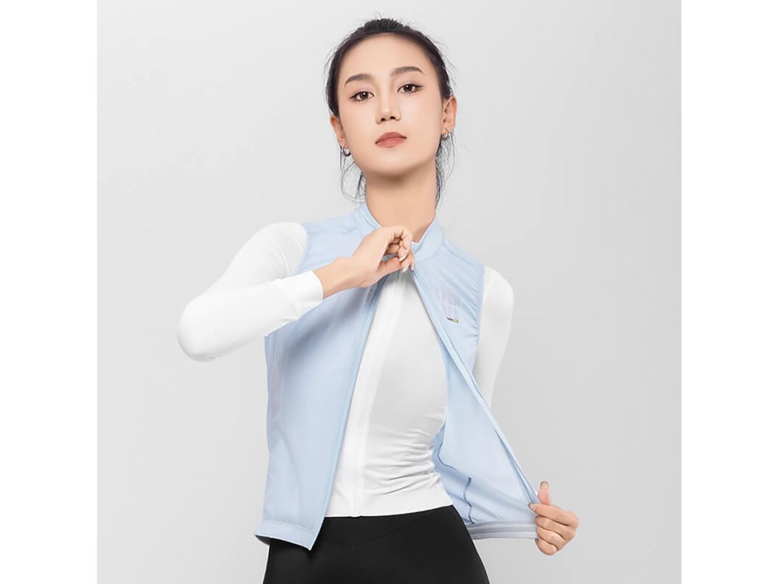 Chaleco de ciclismo ligero y transpirable para mujer Rockbros TLMJ003 ROAD TO SKY, talla S - azul