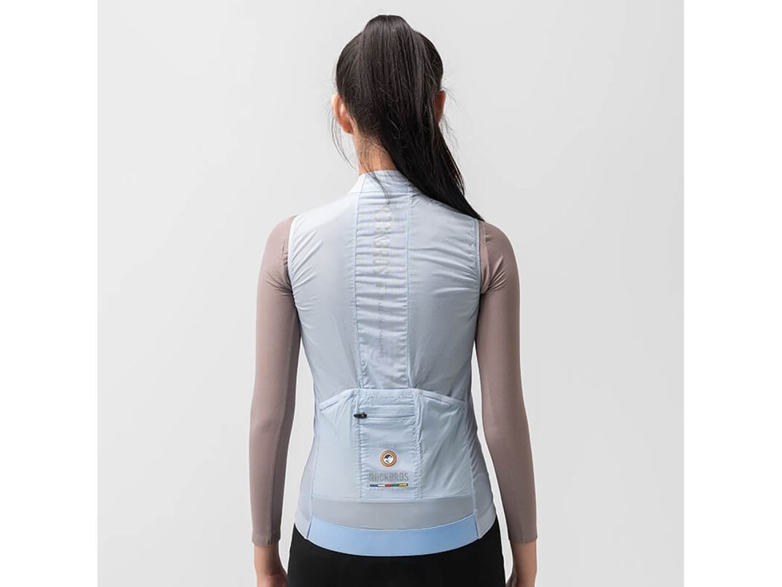 Chaleco de ciclismo ligero y transpirable para mujer Rockbros TLMJ003 ROAD TO SKY, talla S - azul