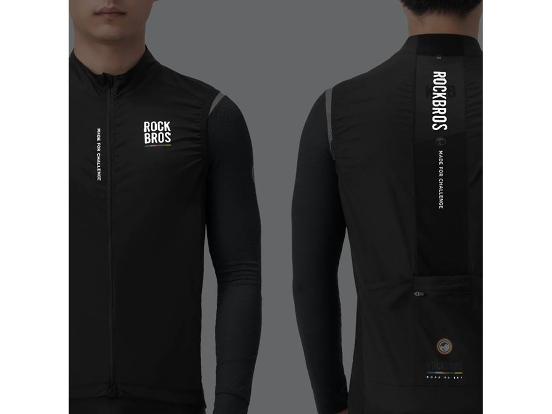 Chaleco de ciclismo ligero y transpirable Rockbros TLMJ003-01 ROAD TO SKY para hombre, talla M - neg