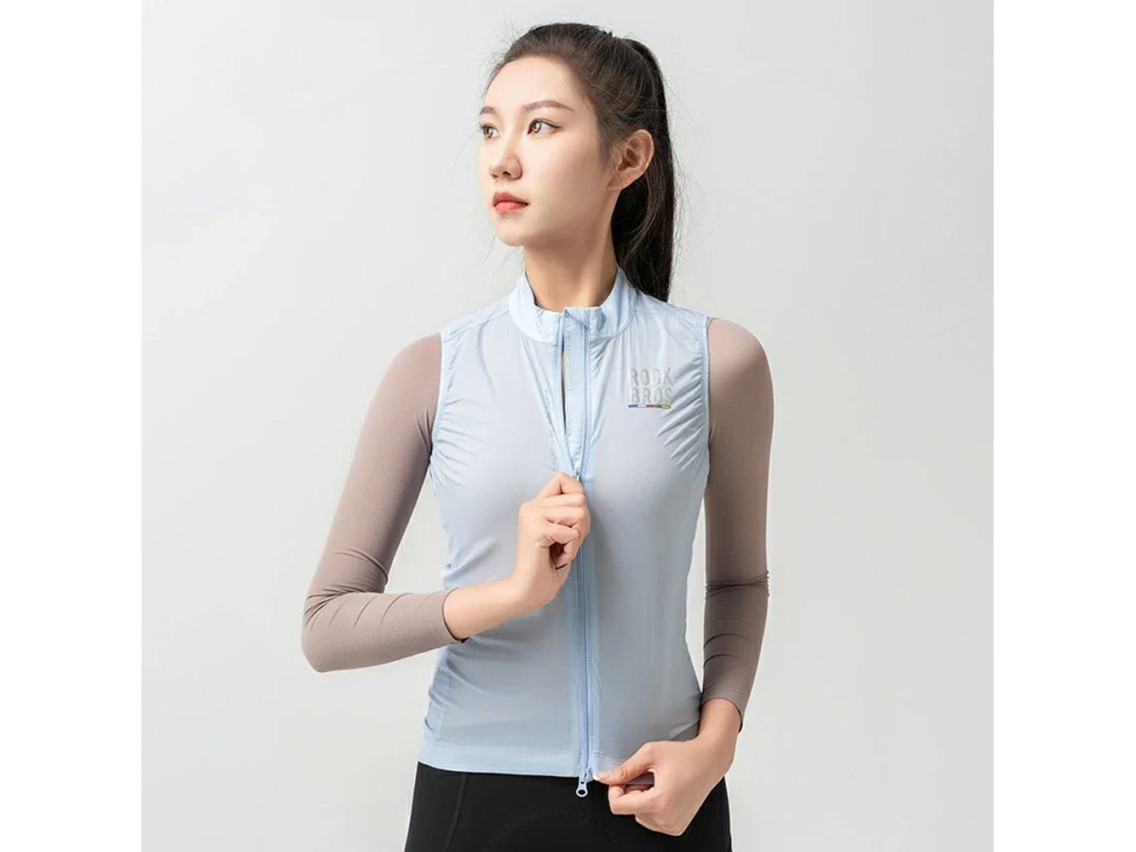 Chaleco de ciclismo ligero y transpirable para mujer Rockbros TLMJ003 ROAD TO SKY, talla L - azul