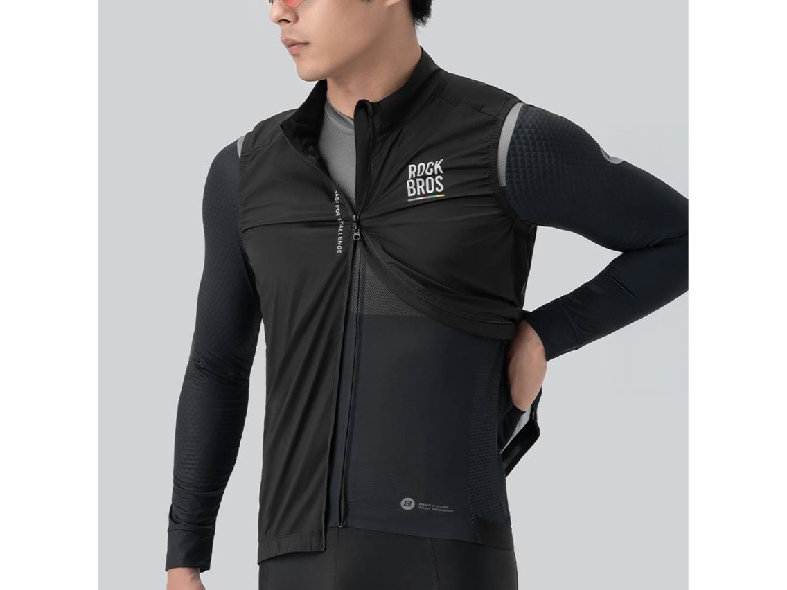 Chaleco de ciclismo ligero y transpirable Rockbros TLMJ003-01 ROAD TO SKY para hombre, talla M - neg