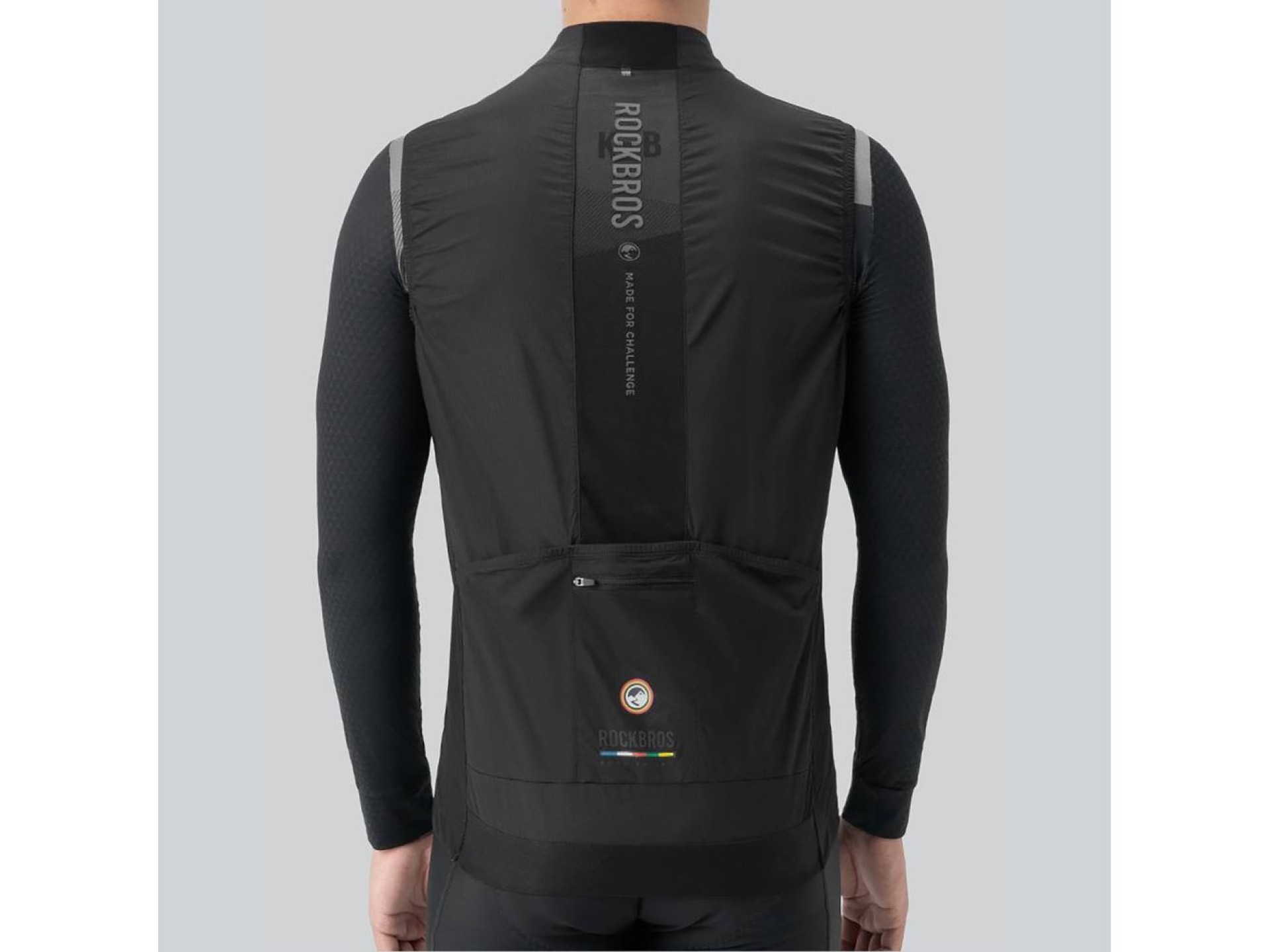 Chaleco de ciclismo ligero y transpirable Rockbros TLMJ003-01 ROAD TO SKY para hombre, talla L - neg