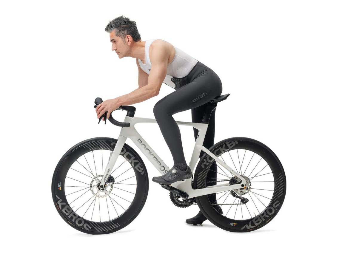 Calça de ciclismo masculina Rockbros TLCK001-1 ROAD TO SKY com acolchoamento, tamanho G - Preta