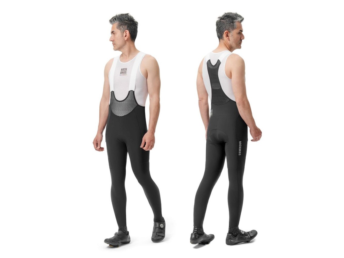 Calça de ciclismo masculina Rockbros TLCK001-1 ROAD TO SKY com acolchoamento, tamanho G - Preta