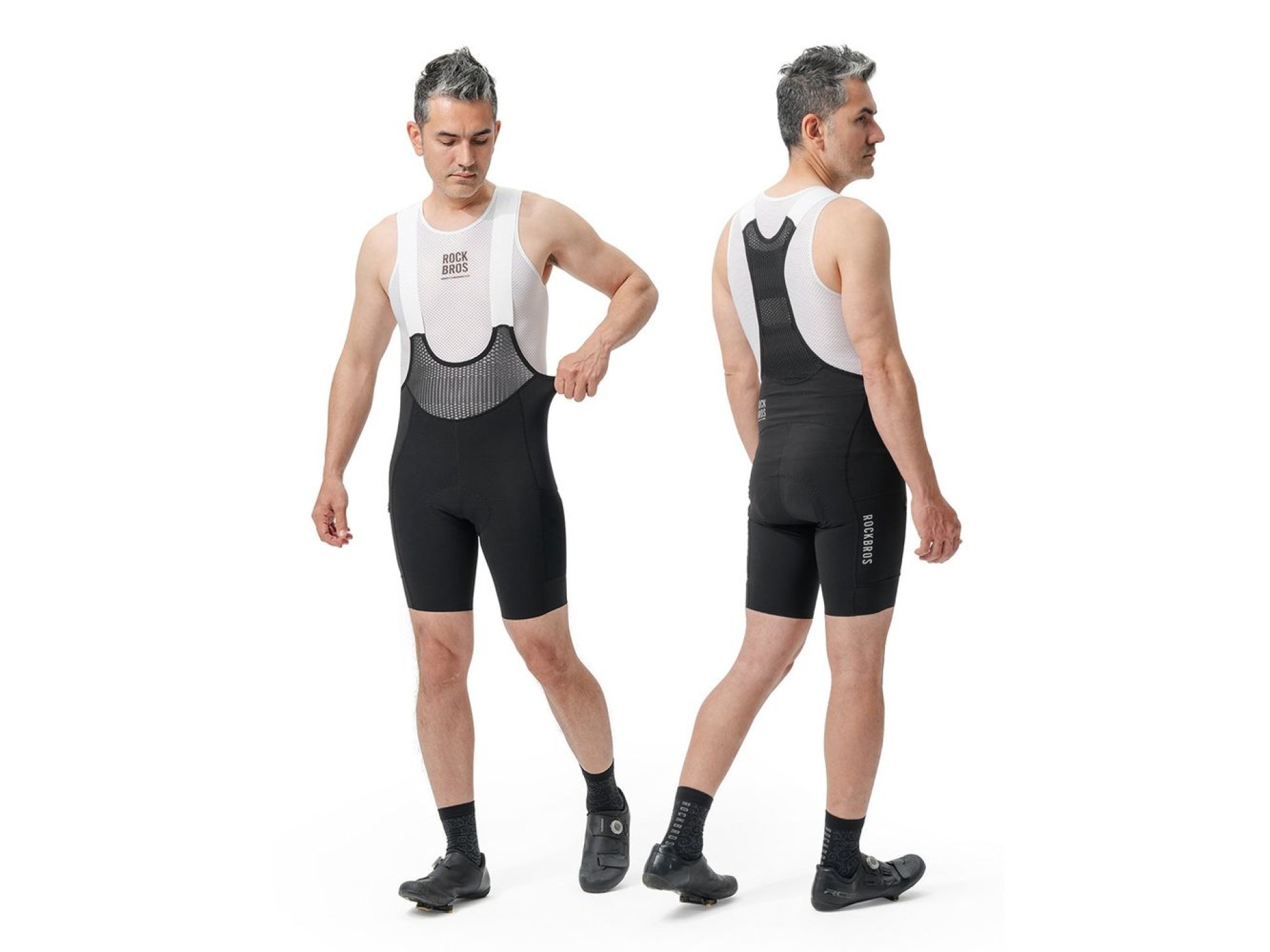 Calção de ciclismo masculino Rockbros TLDK001-1 ROAD TO SKY com acolchoamento, tamanho M - Preto