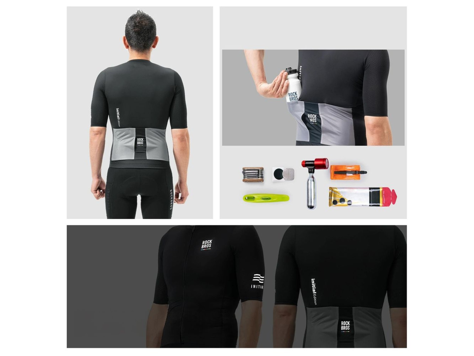Camisa de ciclismo masculina Rockbros 15220032001 ROAD TO SKY, manga curta, tamanho G - preta