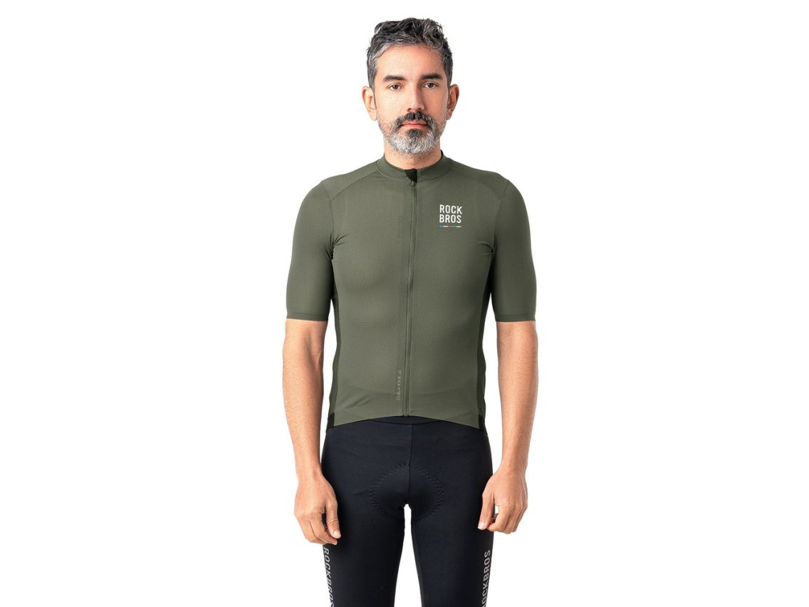 Camisa de ciclismo masculina Rockbros 15220004002 ROAD TO SKY, manga curta, tamanho P - verde