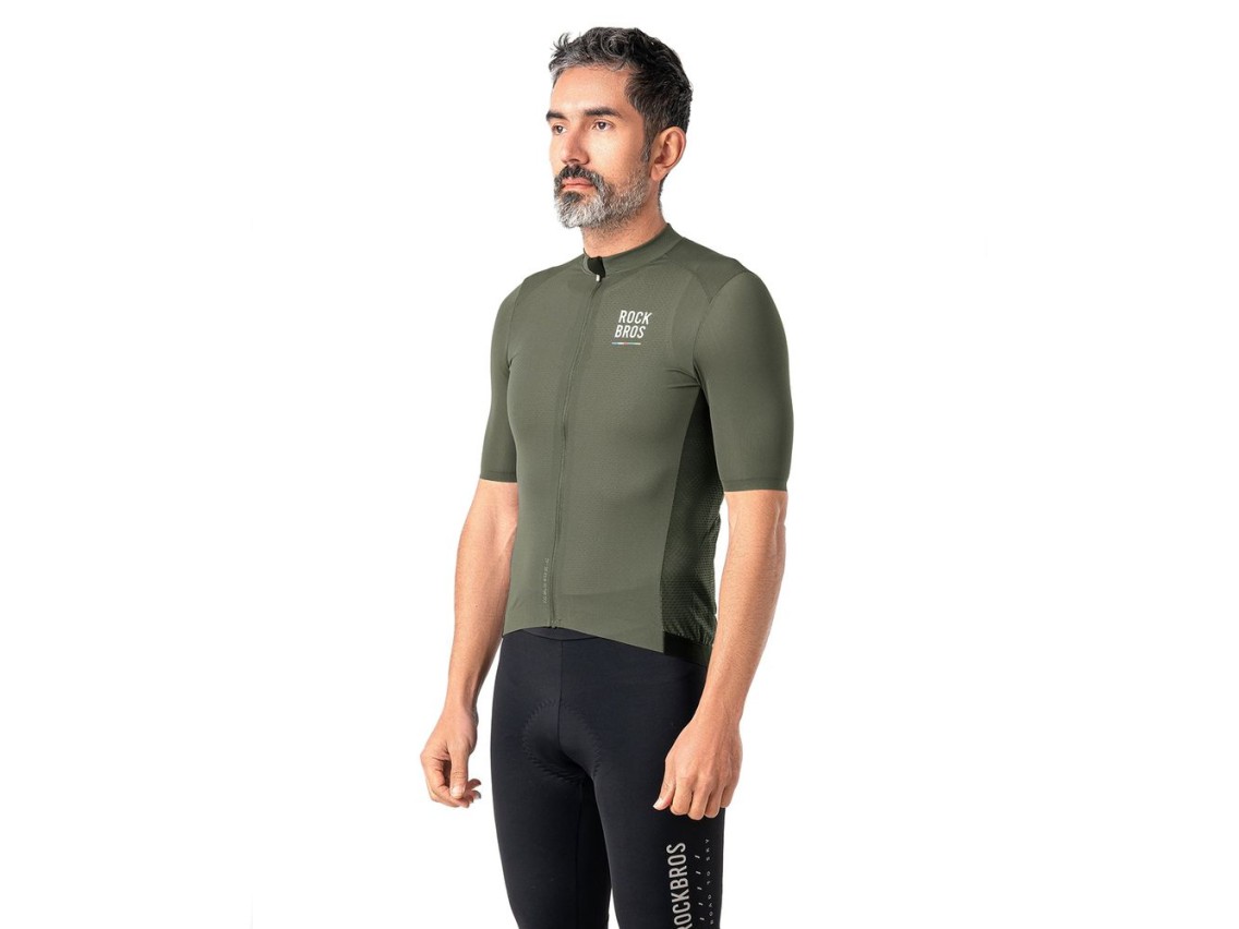 Camisa de ciclismo masculina Rockbros 15220004002 ROAD TO SKY, manga curta, tamanho P - verde