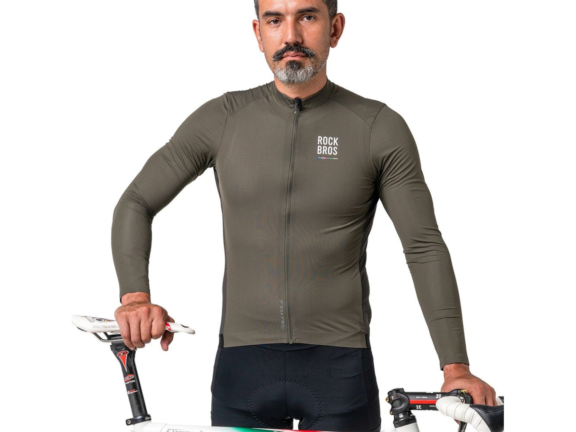 Maillot de ciclismo de manga larga para hombre Rockbros 15220003003 ROAD TO SKY, talla M - verde