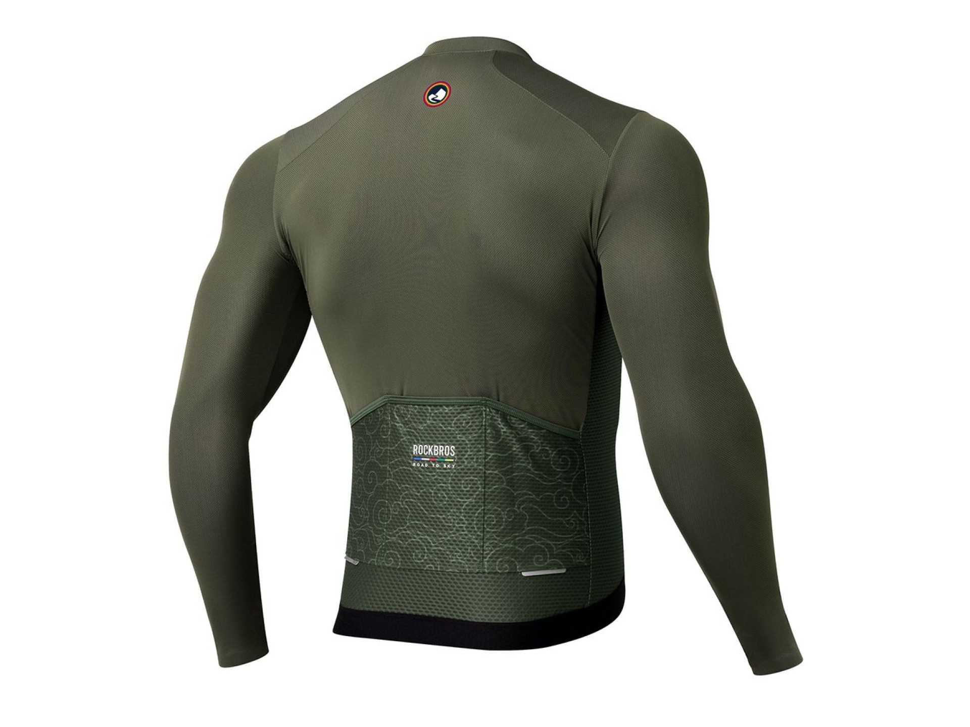 Maillot de ciclismo de manga larga para hombre Rockbros 15220003004 ROAD TO SKY, talla L - verde