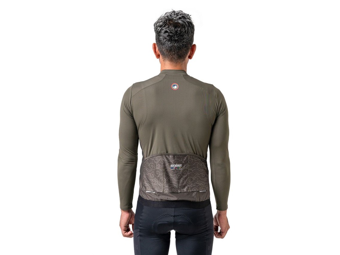 Maillot de ciclismo de manga larga para hombre Rockbros 15220003002 ROAD TO SKY, talla S - verde