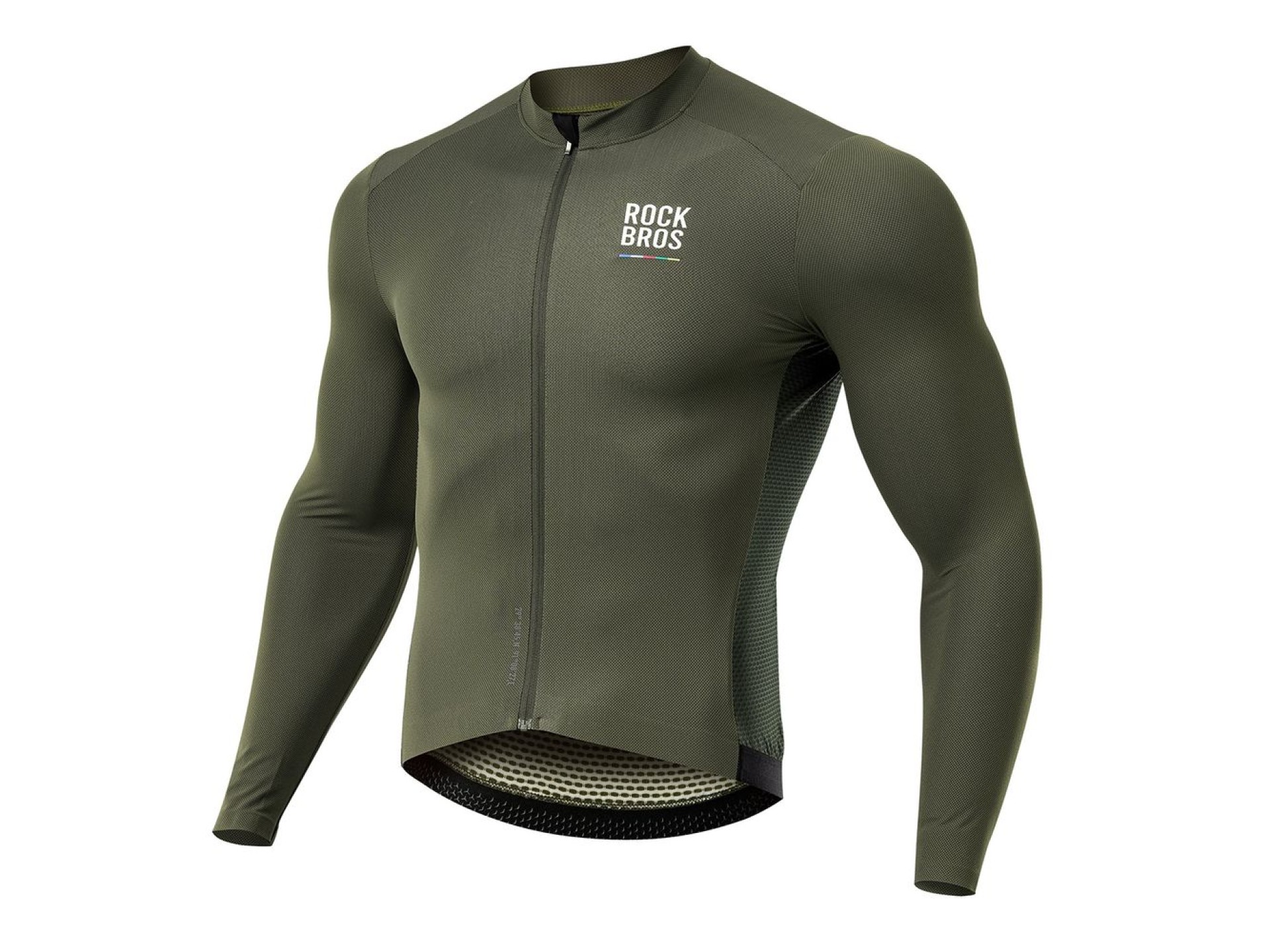 Maillot de ciclismo de manga larga para hombre Rockbros 15220003003 ROAD TO SKY, talla M - verde
