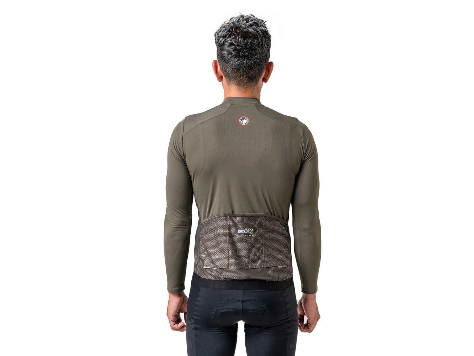 Maillot de ciclismo de manga larga para hombre Rockbros 15220003004 ROAD TO SKY, talla L - verde