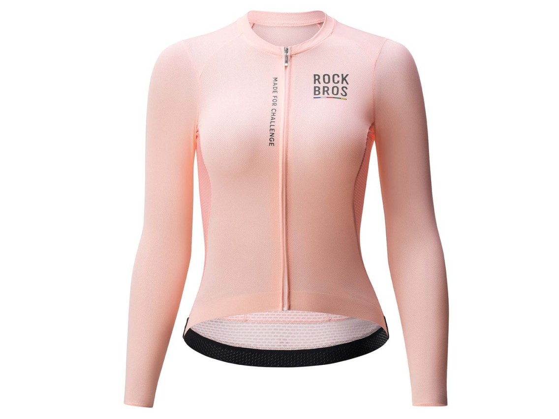 Camisa de ciclismo feminina Rockbros 15110012010 ROAD TO SKY, manga comprida, tamanho P - rosa